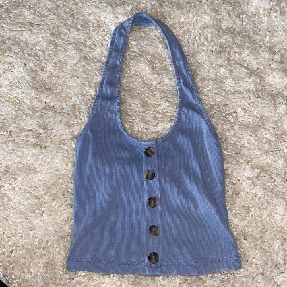 AÉROPOSTALE: blue button tank size xs